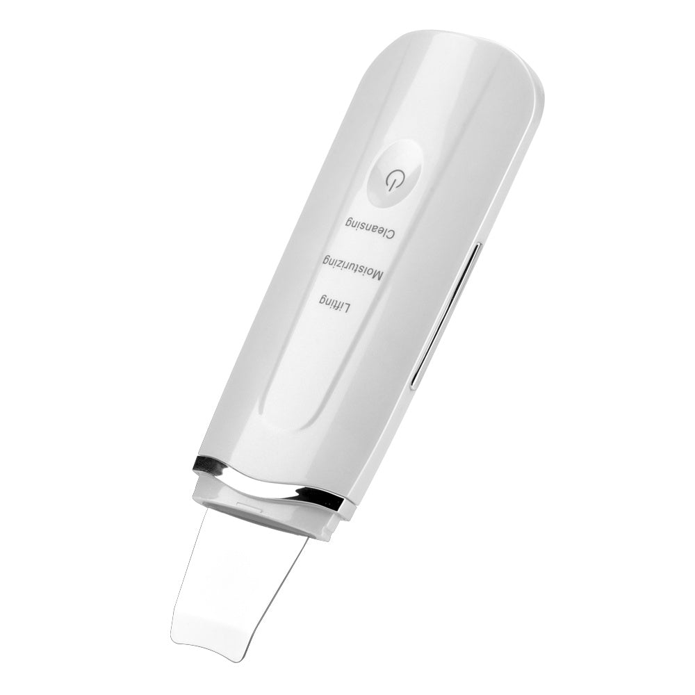 Rechargeable ultrasonic skin scrubber tool with ergonomic design