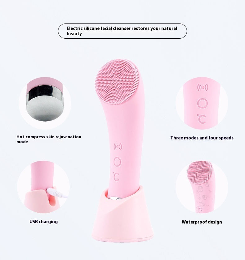 Facial cleanser with USB charging port