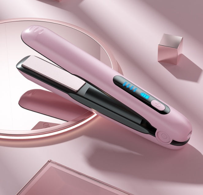 Wireless Hair Straightener & Curler – 2-in-1 USB Portable, Rechargeable, 4 Heat Settings – For Dry & Wet Hair